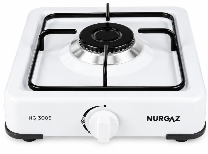 Plita gatit / aragaz portabil emailat cu 1 arzator Nurgaz ALB MX1520